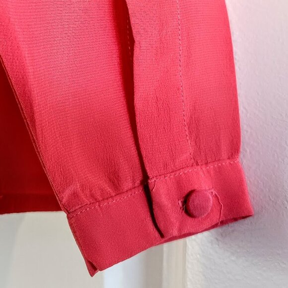 Theo Miles Petite Coral Pink Silk Top - Picture 3 of 6